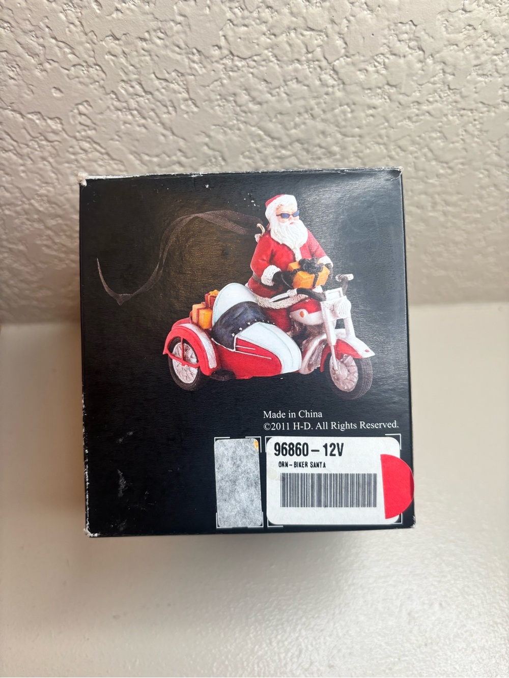 Harley-Davidson Red White Black Santa with Sidecar Ornament